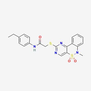N-(4-ethylphenyl)-2-((6-methyl-5,5-dioxido-6H-benzo[c]pyrimido[4,5-e][1,2]thiazin-2-yl)thio)acetamide