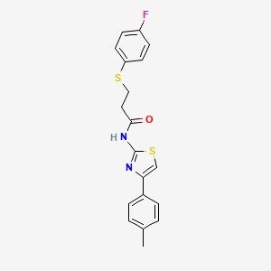 3-((4-fluorophenyl)thio)-N-(4-(p-tolyl)thiazol-2-yl)propanamide