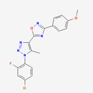 5-(1-(4-bromo-2-fluorophenyl)-5-methyl-1H-1,2,3-triazol-4-yl)-3-(4-methoxyphenyl)-1,2,4-oxadiazole