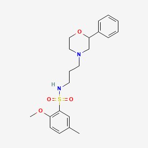 2-methoxy-5-methyl-N-(3-(2-phenylmorpholino)propyl)benzenesulfonamide