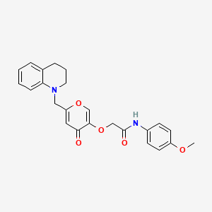 molecular formula C24H24N2O5 B2971679 N-(4-methoxyphenyl)-2-({4-oxo-6-[(1,2,3,4-tetrahydroquinolin-1-yl)methyl]-4H-pyran-3-yl}oxy)acetamide CAS No. 898417-32-8
