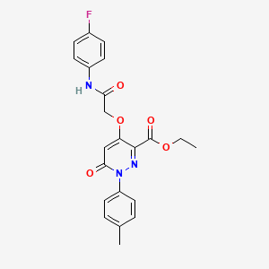 Ethyl 4-(2-((4-fluorophenyl)amino)-2-oxoethoxy)-6-oxo-1-(p-tolyl)-1,6-dihydropyridazine-3-carboxylate