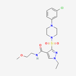 2-{[4-ethyl-5-(1-methyl-3-phenyl-1H-pyrazol-4-yl)-4H-1,2,4-triazol-3-yl]thio}-N-[2-(trifluoromethyl)phenyl]acetamide