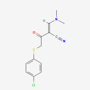 2-{2-[(4-Chlorophenyl)sulfanyl]acetyl}-3-(dimethylamino)acrylonitrile
