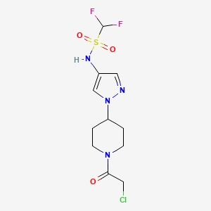 N-[1-[1-(2-Chloroacetyl)piperidin-4-yl]pyrazol-4-yl]-1,1-difluoromethanesulfonamide