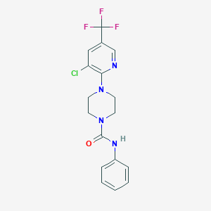 molecular formula C17H16ClF3N4O B2971702 4-[3-chloro-5-(trifluoromethyl)pyridin-2-yl]-N-phenylpiperazine-1-carboxamide CAS No. 856181-88-9