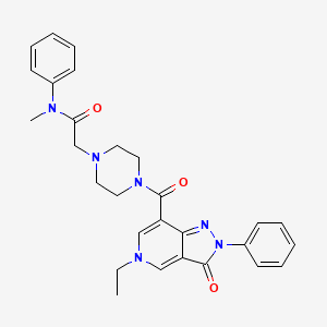 2-(4-(5-ethyl-3-oxo-2-phenyl-3,5-dihydro-2H-pyrazolo[4,3-c]pyridine-7-carbonyl)piperazin-1-yl)-N-methyl-N-phenylacetamide
