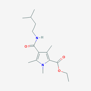 molecular formula C16H26N2O3 B2971742 ETHYL 1,3,5-TRIMETHYL-4-[(3-METHYLBUTYL)CARBAMOYL]-1H-PYRROLE-2-CARBOXYLATE CAS No. 847462-52-6