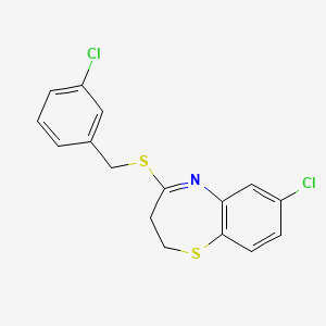 7-Chloro-4-[(3-chlorobenzyl)sulfanyl]-2,3-dihydro-1,5-benzothiazepine