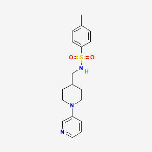 molecular formula C18H23N3O2S B2971756 4-methyl-N-((1-(pyridin-3-yl)piperidin-4-yl)methyl)benzenesulfonamide CAS No. 2034379-07-0