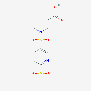 molecular formula C10H14N2O6S2 B2971758 3-(n-Methyl6-methanesulfonylpyridine-3-sulfonamido)propanoic acid CAS No. 2036325-28-5