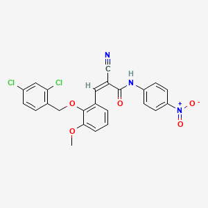 (Z)-2-Cyano-3-[2-[(2,4-dichlorophenyl)methoxy]-3-methoxyphenyl]-N-(4-nitrophenyl)prop-2-enamide