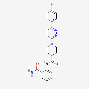 molecular formula C23H22FN5O2 B2971769 N-(2-carbamoylphenyl)-1-[6-(4-fluorophenyl)pyridazin-3-yl]piperidine-4-carboxamide CAS No. 1105218-49-2