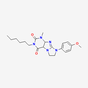3-hexyl-8-(4-methoxyphenyl)-1-methyl-1H,2H,3H,4H,6H,7H,8H-imidazo[1,2-g]purine-2,4-dione