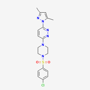 3-(4-((4-chlorophenyl)sulfonyl)piperazin-1-yl)-6-(3,5-dimethyl-1H-pyrazol-1-yl)pyridazine