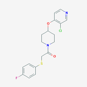 molecular formula C18H18ClFN2O2S B2971773 1-(4-((3-Chloropyridin-4-yl)oxy)piperidin-1-yl)-2-((4-fluorophenyl)thio)ethanone CAS No. 2034251-93-7