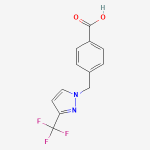 molecular formula C12H9F3N2O2 B2971776 4-{[3-(trifluoromethyl)-1H-pyrazol-1-yl]methyl}benzoic acid CAS No. 1006482-42-3