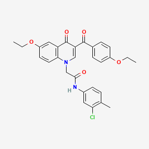 molecular formula C29H27ClN2O5 B2971791 N-(3-chloro-4-methylphenyl)-2-[6-ethoxy-3-(4-ethoxybenzoyl)-4-oxo-1,4-dihydroquinolin-1-yl]acetamide CAS No. 895648-93-8