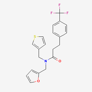 B2971801 N-(furan-2-ylmethyl)-N-(thiophen-3-ylmethyl)-3-(4-(trifluoromethyl)phenyl)propanamide CAS No. 1797871-63-6