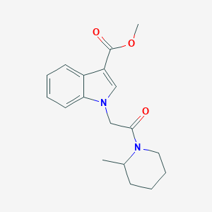 molecular formula C18H22N2O3 B297182 methyl 1-[2-(2-methyl-1-piperidinyl)-2-oxoethyl]-1H-indole-3-carboxylate 