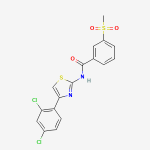 molecular formula C17H12Cl2N2O3S2 B2971845 N-(4-(2,4-dichlorophenyl)thiazol-2-yl)-3-(methylsulfonyl)benzamide CAS No. 896291-87-5