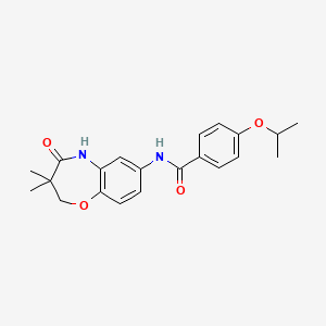 molecular formula C21H24N2O4 B2971849 N-(3,3-dimethyl-4-oxo-2,3,4,5-tetrahydrobenzo[b][1,4]oxazepin-7-yl)-4-isopropoxybenzamide CAS No. 921523-25-3