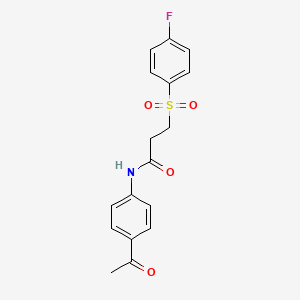 molecular formula C17H16FNO4S B2971859 N-(4-acetylphenyl)-3-(4-fluorobenzenesulfonyl)propanamide CAS No. 898405-71-5