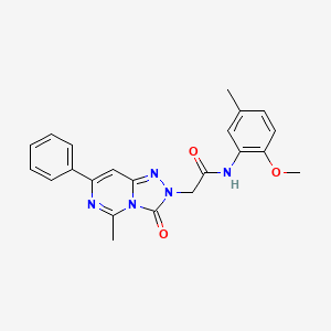molecular formula C22H21N5O3 B2971885 N-(2-methoxy-5-methylphenyl)-2-{5-methyl-3-oxo-7-phenyl-2H,3H-[1,2,4]triazolo[4,3-c]pyrimidin-2-yl}acetamide CAS No. 1251557-60-4