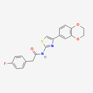 N-(4-(2,3-dihydrobenzo[b][1,4]dioxin-6-yl)thiazol-2-yl)-2-(4-fluorophenyl)acetamide