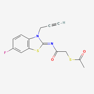 S-[2-[(6-fluoro-3-prop-2-ynyl-1,3-benzothiazol-2-ylidene)amino]-2-oxoethyl] ethanethioate