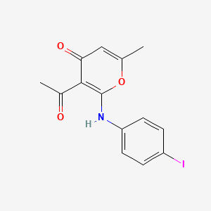 3-Acetyl-2-(4-iodoanilino)-6-methylpyran-4-one