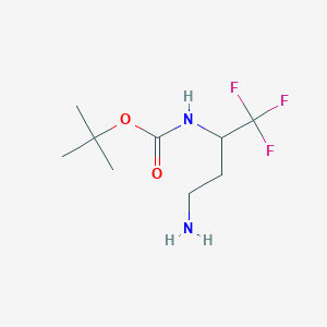 molecular formula C9H17F3N2O2 B2971939 Tert-butyl N-(4-amino-1,1,1-trifluorobutan-2-yl)carbamate CAS No. 1355083-50-9