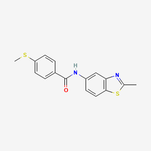 molecular formula C16H14N2OS2 B2971950 N-(2-methylbenzo[d]thiazol-5-yl)-4-(methylthio)benzamide CAS No. 896349-39-6