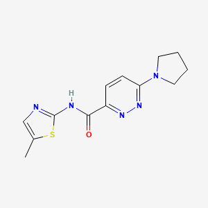 molecular formula C13H15N5OS B2971951 N-(5-methylthiazol-2-yl)-6-(pyrrolidin-1-yl)pyridazine-3-carboxamide CAS No. 1396675-14-1