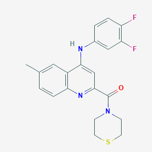 molecular formula C21H19F2N3OS B2971990 N-(3,4-DIFLUOROPHENYL)-6-METHYL-2-(THIOMORPHOLINE-4-CARBONYL)QUINOLIN-4-AMINE CAS No. 1251635-12-7