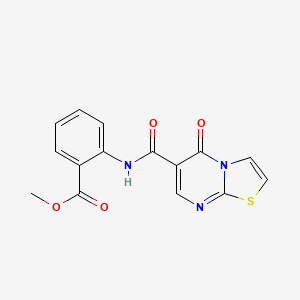 molecular formula C15H11N3O4S B2972004 methyl 2-{5-oxo-5H-[1,3]thiazolo[3,2-a]pyrimidine-6-amido}benzoate CAS No. 851944-12-2