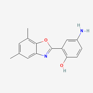 molecular formula C15H14N2O2 B2972009 4-Amino-2-(5,7-dimethyl-benzooxazol-2-yl)-phenol CAS No. 313665-85-9