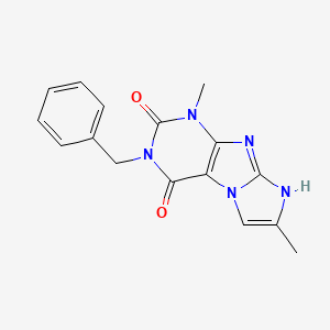 molecular formula C16H15N5O2 B2972015 3-benzyl-1,7-dimethyl-1H-imidazo[2,1-f]purine-2,4(3H,8H)-dione CAS No. 919012-38-7