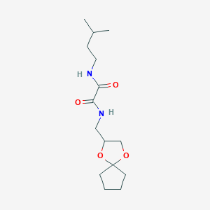 molecular formula C15H26N2O4 B2972020 N1-(1,4-dioxaspiro[4.4]nonan-2-ylmethyl)-N2-isopentyloxalamide CAS No. 899734-10-2
