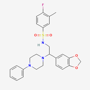 N-(2-(benzo[d][1,3]dioxol-5-yl)-2-(4-phenylpiperazin-1-yl)ethyl)-4-fluoro-3-methylbenzenesulfonamide