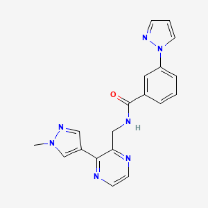 N-((3-(1-methyl-1H-pyrazol-4-yl)pyrazin-2-yl)methyl)-3-(1H-pyrazol-1-yl)benzamide