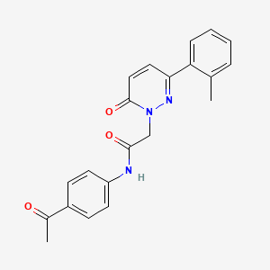 molecular formula C21H19N3O3 B2972032 N-(4-acetylphenyl)-2-[3-(2-methylphenyl)-6-oxo-1,6-dihydropyridazin-1-yl]acetamide CAS No. 941930-93-4