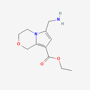 B2972033 Ethyl 6-(aminomethyl)-3,4-dihydro-1H-pyrrolo[2,1-c][1,4]oxazine-8-carboxylate CAS No. 2248347-84-2