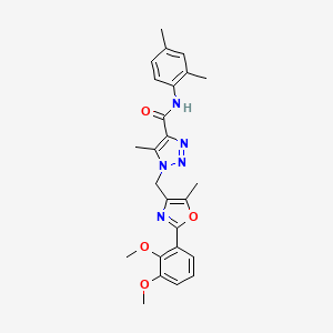 molecular formula C25H27N5O4 B2972036 1-{[2-(2,3-dimethoxyphenyl)-5-methyl-1,3-oxazol-4-yl]methyl}-N-(2,4-dimethylphenyl)-5-methyl-1H-1,2,3-triazole-4-carboxamide CAS No. 941923-74-6