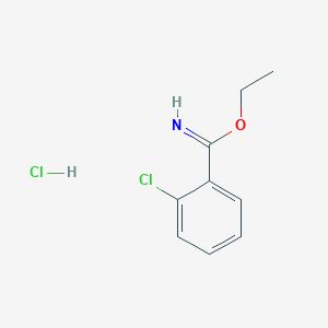 molecular formula C9H11Cl2NO B2972039 Ethyl 2-chlorobenzene-1-carboximidate hydrochloride CAS No. 63417-79-8