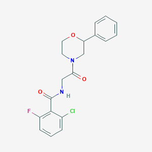 molecular formula C19H18ClFN2O3 B2972058 2-chloro-6-fluoro-N-[2-oxo-2-(2-phenylmorpholin-4-yl)ethyl]benzamide CAS No. 953947-37-0