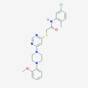 molecular formula C24H26ClN5O2S B2972068 N-(5-chloro-2-methylphenyl)-2-({6-[4-(2-methoxyphenyl)piperazin-1-yl]pyrimidin-4-yl}sulfanyl)acetamide CAS No. 1251620-01-5