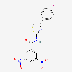molecular formula C16H9FN4O5S B2972085 N-[4-(4-fluorophenyl)-1,3-thiazol-2-yl]-3,5-dinitrobenzamide CAS No. 321555-47-9