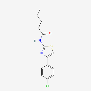 N-[4-(4-chlorophenyl)-1,3-thiazol-2-yl]pentanamide