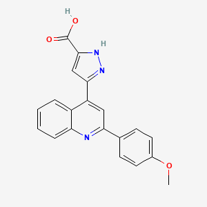 3-[2-(4-methoxyphenyl)quinolin-4-yl]-1H-pyrazole-5-carboxylic acid